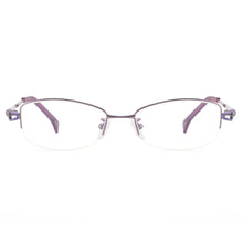 Load image into Gallery viewer, Women Titanium Eyeglasses Half Rim Oval Spectacles For Prescription Lenses Myopia Reading Progressive