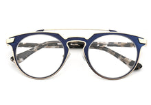 Carica l&#39;immagine nel visualizzatore di Gallery, Women Vintage Round Eyeglass Frames Men Metal Optical Glasses Frames Double Bridge Stainless Steel Brown Tortoise Prescription
