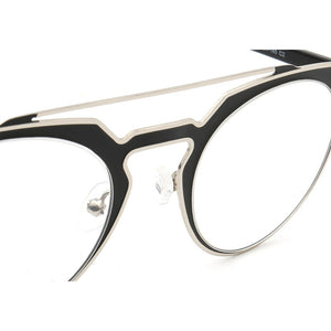 Women Vintage Round Eyeglass Frames Men Metal Optical Glasses Frames Double Bridge Stainless Steel Brown Tortoise Prescription