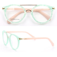 Load image into Gallery viewer, Women Vintage Round Eyeglass Frames Men Optical Glasses frames Flat Acetate Spectacles Double bridge Retro Prescription Eyewear