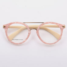 Load image into Gallery viewer, Women Vintage Round Eyeglass Frames Men Optical Glasses frames Flat Acetate Spectacles Double bridge Retro Prescription Eyewear