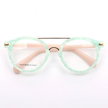 Load image into Gallery viewer, Women Vintage Round Eyeglass Frames Men Optical Glasses frames Flat Acetate Spectacles Double bridge Retro Prescription Eyewear
