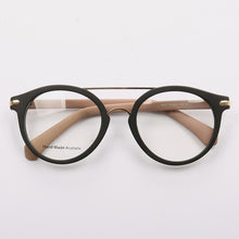 Load image into Gallery viewer, Women Vintage Round Eyeglass Frames Men Optical Glasses frames Flat Acetate Spectacles Double bridge Retro Prescription Eyewear