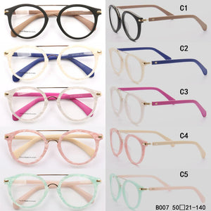 Women Vintage Round Eyeglass Frames Men Optical Glasses frames Flat Acetate Spectacles Double bridge Retro Prescription Eyewear