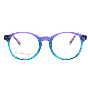 Women Vintage Round Eyeglass Frame Men Retro Eyeglasses Popular Spectacles Prescription Acetate Glasses Frame Red Purple