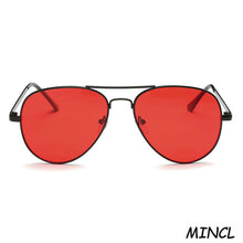 Load image into Gallery viewer, Women pilot  Sunglasses 2023  Small Round Sunglasses Men Women Retro Metal Frame Eye Vintage Yellow Red Lens Sun Glasses FML