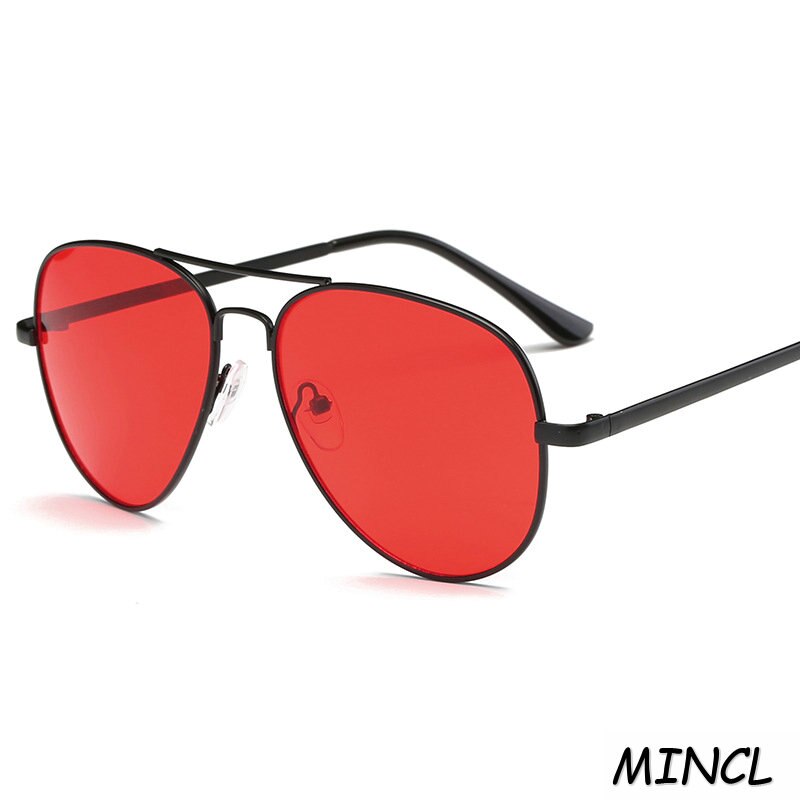Women pilot  Sunglasses 2023  Small Round Sunglasses Men Women Retro Metal Frame Eye Vintage Yellow Red Lens Sun Glasses FML