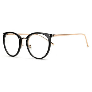 Women's  Fashion Eyeglasses Frame Oversized Cat Eye Glasses Frame Clear Lens Eyeglass Black Frame  Reading Glasses UV400