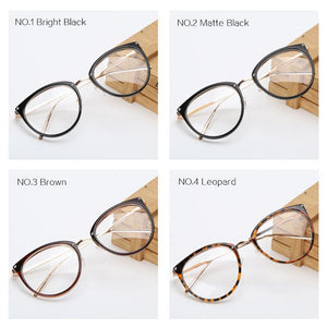 Women's  Fashion Eyeglasses Frame Oversized Cat Eye Glasses Frame Clear Lens Eyeglass Black Frame  Reading Glasses UV400