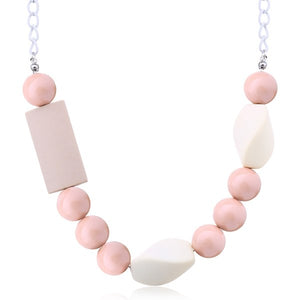 Women's Acrylic Beads Necklace for Women Beaded Necklaces & Pendants Wood Statement Necklace Jewelry for Gift to a Woman MX052