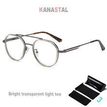 Load image into Gallery viewer, Women&#39;s Anti Blue Light Blocking Glasses TR90 Metal Oval Eyeglasses Frames Flat Len Men Color Striped Spectacle Computer Eyewear
