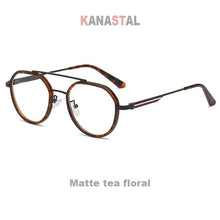 Load image into Gallery viewer, Women&#39;s Anti Blue Light Blocking Glasses TR90 Metal Oval Eyeglasses Frames Flat Len Men Color Striped Spectacle Computer Eyewear