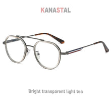 Load image into Gallery viewer, Women&#39;s Anti Blue Light Blocking Glasses TR90 Metal Oval Eyeglasses Frames Flat Len Men Color Striped Spectacle Computer Eyewear