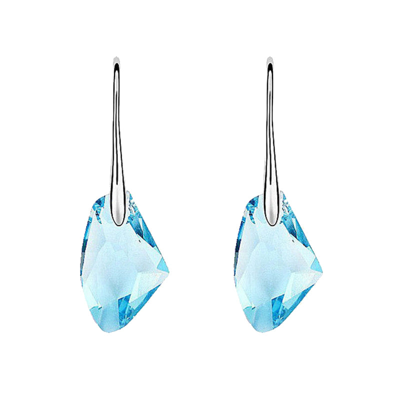 Women's Aqua Blue Crystal Drop Hook Dangle Earrings Jewelry Gift blue