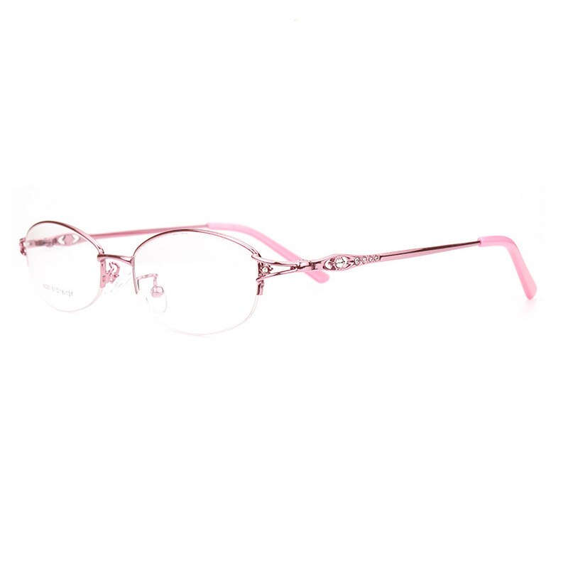 Women's Diamonds Myopia Glasses Frame, Female Ultra-light Optical Frames Metal Half-frame Prescription Eyewear frame