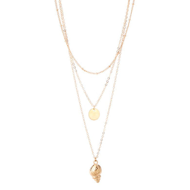 Women's Fashion Ocean Conch Shell Multi-layered Gold Silver Chain Choker Necklace Jewelry Gift Accessories #254407