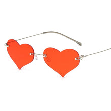 Load image into Gallery viewer, Women&#39;s Heart Shaped Metal Sun Glasses Sexy Retro Punk SunGlasses Vintage Eyeglasses Red Rimless Glasses  Eyewear UV400