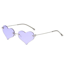 Load image into Gallery viewer, Women&#39;s Heart Shaped Metal Sun Glasses Sexy Retro Punk SunGlasses Vintage Eyeglasses Red Rimless Glasses  Eyewear UV400