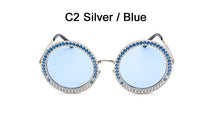 Load image into Gallery viewer, Women's Oversize Big Sunglasses Pink Colorful Crystal Stones Shades for Woman Designer Extra Sun Glasses Clear Frame