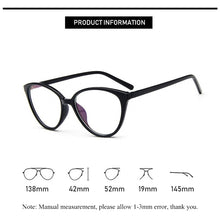 Load image into Gallery viewer, Women&#39;s Spectacle Glass frame Anti Blue Rays Blue Light Blocking Female Clear Lens Girls Nerd Black Red Optical Eyeglasses Frame