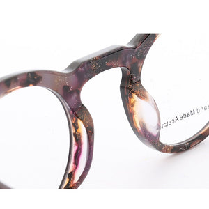 Women small Round Eyeglass Frame Men Optical Glasses frames Tortoise Shell Prescription Spectacles Brown Orange Retro Eyewear