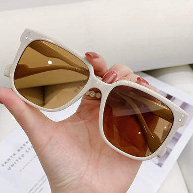 Womens Retro White Square Sunglasses 2023 90s Unisex Summer goggles Gradient Oversized Glasses  Brand Shades For Women