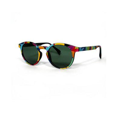 Occhiali da sole rotondi da donna per uomo polarizzati vintage protezione UV al 100% occhiali da sole retrò leggeri nero grigio 