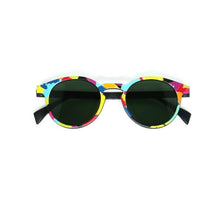 Carica l'immagine nel visualizzatore di Gallery, Occhiali da sole rotondi da donna per uomo polarizzati vintage protezione UV al 100% occhiali da sole retrò leggeri nero grigio 