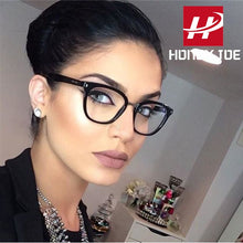 Load image into Gallery viewer, Womens Sexy Vintage UV400 Spectacle Square Glasses Frame Computer Gaming Clear Lens Anti-UV Anti Blue Light Rivet Eyeglasses