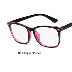 Womens Sexy Vintage UV400 Spectacle Square Glasses Frame Computer Gaming Clear Lens Anti-UV Anti Blue Light Rivet Eyeglasses