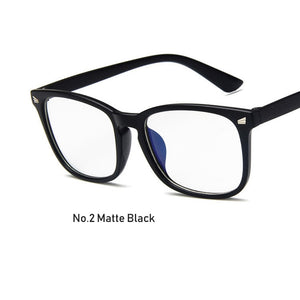 Womens Sexy Vintage UV400 Spectacle Square Glasses Frame Computer Gaming Clear Lens Anti-UV Anti Blue Light Rivet Eyeglasses
