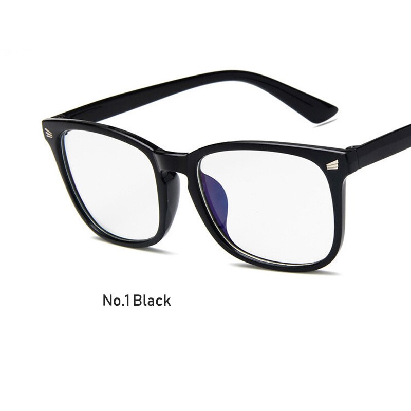 Womens Sexy Vintage UV400 Spectacle Square Glasses Frame Computer Gaming Clear Lens Anti-UV Anti Blue Light Rivet Eyeglasses