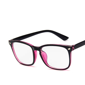Womens Sexy Vintage UV400 Spectacle Square Glasses Frame Computer Gaming Clear Lens Anti-UV Anti Blue Light Rivet Eyeglasses