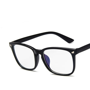 Womens Sexy Vintage UV400 Spectacle Square Glasses Frame Computer Gaming Clear Lens Anti-UV Anti Blue Light Rivet Eyeglasses