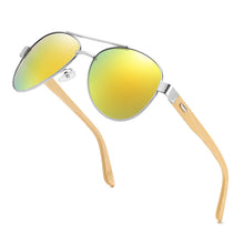Load image into Gallery viewer, Wood Bamboo pilot Sunglasses Men Wooden metal Women pilot Brand Designer Mirror Original Sun Glasses drive retro de sol