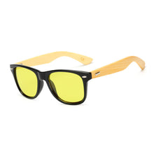 Carica l'immagine nel visualizzatore di Gallery, Wood Men Women Night vision Bamboo Sunglasses Drive Yellow Lens Vintage Square Male Female Sun Glasses for men
