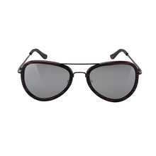 Load image into Gallery viewer, Wood Pilot Sunglasses For Men and Women,Brand Desige Metal Frame with wooden decoration Sun Glasses Black Polarized Lens