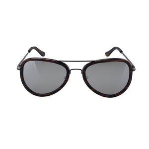 Wood Pilot Sunglasses For Men and Women,Brand Desige Metal Frame with wooden decoration Sun Glasses Black Polarized Lens