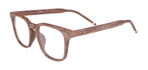 Wood Stripes Square Unisex Glasses Classic Retro Eyeglasses Frame Clear Lens Rx