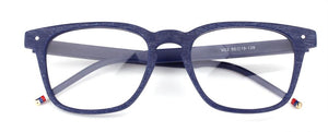 Wood Stripes Square Unisex Glasses Classic Retro Eyeglasses Frame Clear Lens Rx