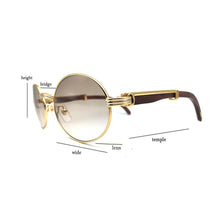 Load image into Gallery viewer, Wood Sunglasses Brand Vintage Carter Sun Glass Men Retro Round Sunglasses Frame Carter Glasses Wooden Sunglass Parka Men Eyewear
