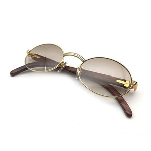 Wood Sunglasses Brand Vintage Carter Sun Glass Men Retro Round Sunglasses Frame Carter Glasses Wooden Sunglass Parka Men Eyewear