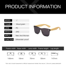 Load image into Gallery viewer, Wood Sunglasses Men Women Square Bamboo Women for Men Women Mirror Sun Glasses Retro De Sol Masculino 2023 Handmade Fashion
