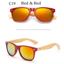Load image into Gallery viewer, Wood Sunglasses Men Women Square Bamboo Women for Women Men Mirror Sun Glasses Oversize Retro De Sol Masculino Handmade
