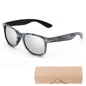 Occhiali da sole in legno bambù Uomo donna montatura in plastica Occhiali da sole occhiali da sole per donna uomo retro de sol masculino con custodia