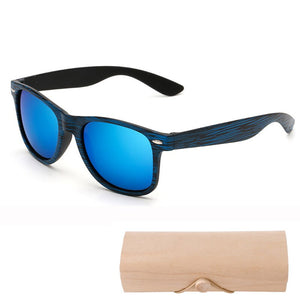 Occhiali da sole in legno bambù Uomo donna montatura in plastica Occhiali da sole occhiali da sole per donna uomo retro de sol masculino con custodia