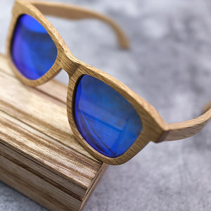Occhiali da sole in legno di legno Occhiali da sole con lenti con rivestimento a specchio polarizzato fatti a mano con confezione regalo 