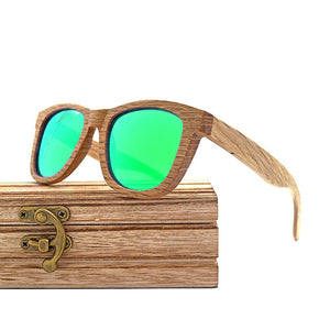 Occhiali da sole in legno di legno Occhiali da sole con lenti con rivestimento a specchio polarizzato fatti a mano con confezione regalo 