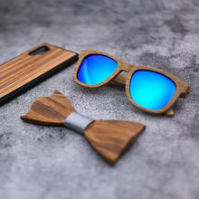 Carica l&#39;immagine nel visualizzatore di Gallery, Occhiali da sole in legno di legno Occhiali da sole con lenti con rivestimento a specchio polarizzato fatti a mano con confezione regalo 
