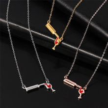 Load image into Gallery viewer, Word Necklace Men Women Flame Pendant Necklace Hip-Hop Rock Titanium Stainless Steel Gold Color Chain Necklace